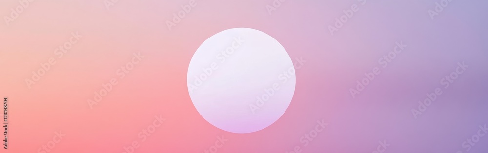 Soft pastel gradient of lavender to pink surrounds a bright circular shape in a serene sky at twilight Soft pastel gradient of lavender to pink surrounds a bright circular shape in a serene sky at twilight