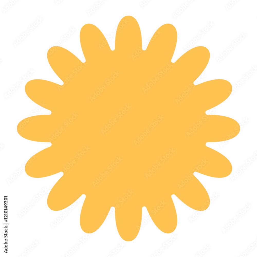 Obraz premium Simple Graphic Flower Icon. Summer Garden Plant Blossom Symbol. Baby Party or Kid Shirt Print Decorative Element.