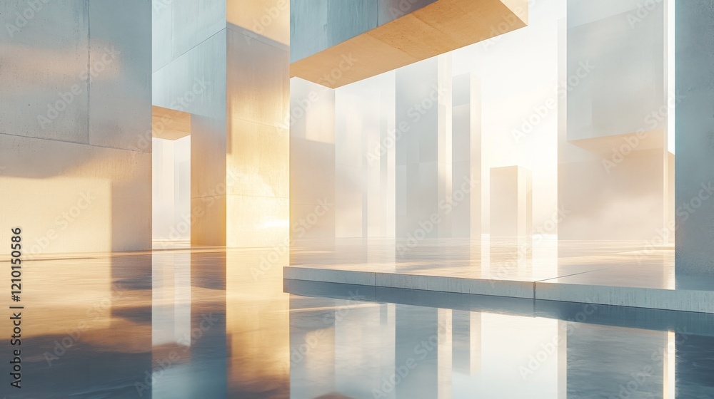 Fototapeta premium Abstract Concrete Structure Reflecting Sunlight
