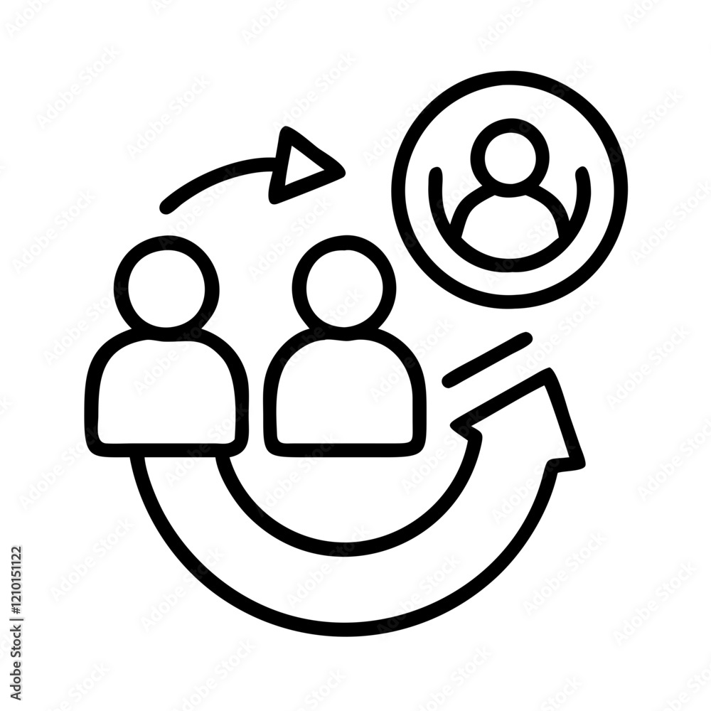 customer retention icon, customer retention line art - simple line art of customer retention, perfect for customer retention logos and icons customer retention icon, customer retention line art - simple line art of customer retention, perfect for customer retention logos and icons