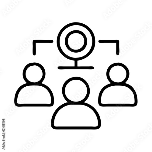 customer segmentation icon, customer segmentation line art - simple line art of customer segmentation, perfect for customer segmentation logos and icons