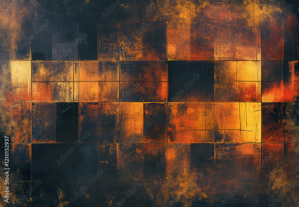 Obraz premium Abstract textured background with warm colors and geometric patterns