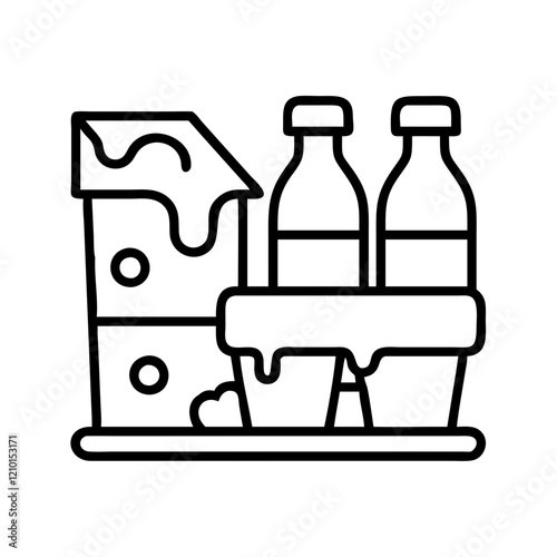 dairy industry icon, dairy industry line art - simple line art of dairy industry, perfect for dairy industry logos and icons