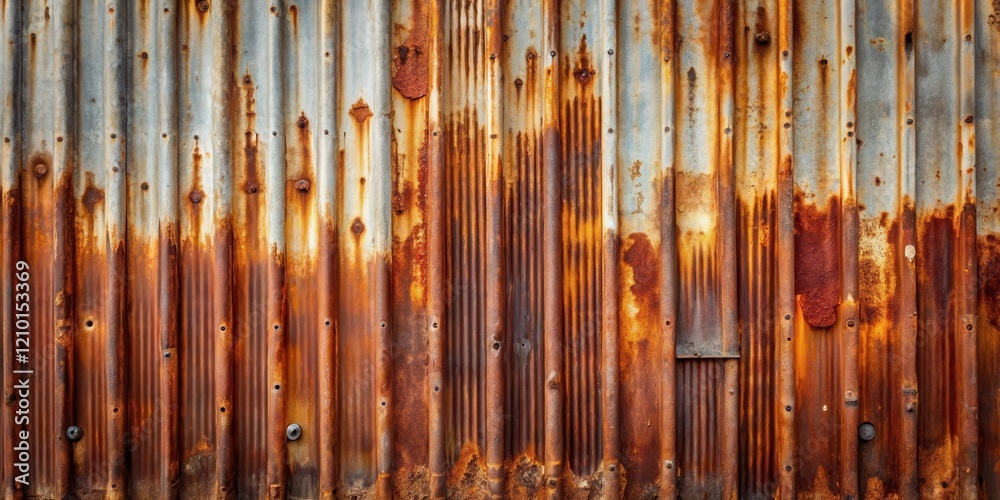 Rustic Corrugated Metal Wall Texture Aged, Weathered, and Richly Patinated with Rust Rustic Corrugated Metal Wall Texture Aged, Weathered, and Richly Patinated with Rust