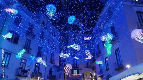 The Luci d'Autore illuminated art installations in Salerno city during Christmas season and beyond