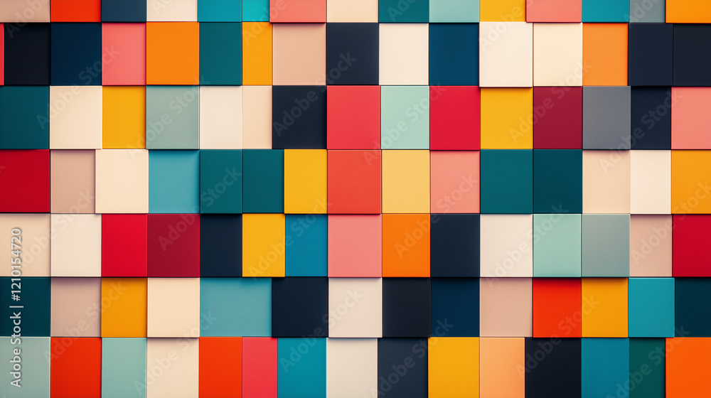 Colorful Geometric Background with Abstract Shapes in Various Tones Arranged in a Harmonious Pattern Colorful Geometric Background with Abstract Shapes in Various Tones Arranged in a Harmonious Pattern