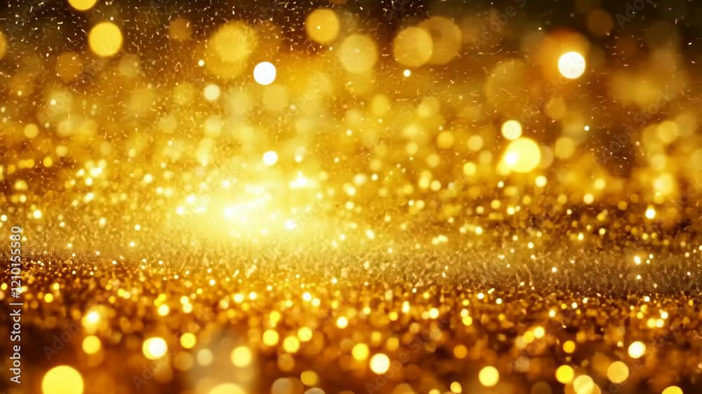 Shimmering golden particles create a magical atmosphere during a festive celebration at night Shimmering golden particles create a magical atmosphere during a festive celebration at night