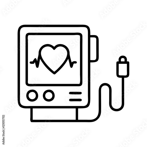 defibrillator icon, defibrillator line art - simple line art of defibrillator, perfect for defibrillator logos and icons