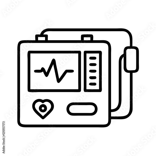 defibrillator icon, defibrillator line art - simple line art of defibrillator, perfect for defibrillator logos and icons