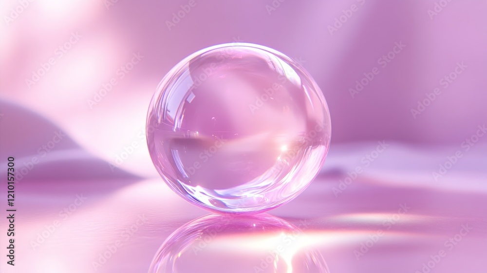 Realistic pink magic dream soap bubble background with light reflection on ball for game. Abstract glass sphere dreamy illustration. Laundry foam design for banner bg with floating cleaning orb Realistic pink magic dream soap bubble background with light reflection on ball for game. Abstract glass sphere dreamy illustration. Laundry foam design for banner bg with floating cleaning orb