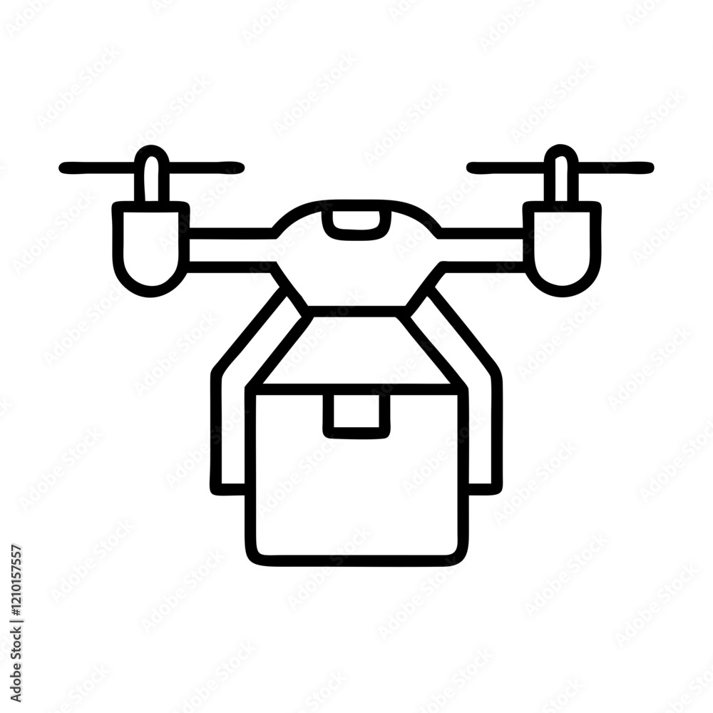 delivery drone icon, delivery drone line art - simple line art of delivery drone, perfect for delivery drone logos and icons delivery drone icon, delivery drone line art - simple line art of delivery drone, perfect for delivery drone logos and icons