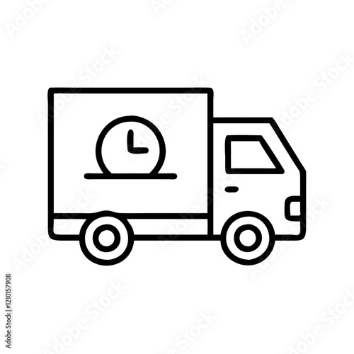 delivery truck icon, delivery truck line art - simple line art of delivery truck, perfect for delivery truck logos and icons
