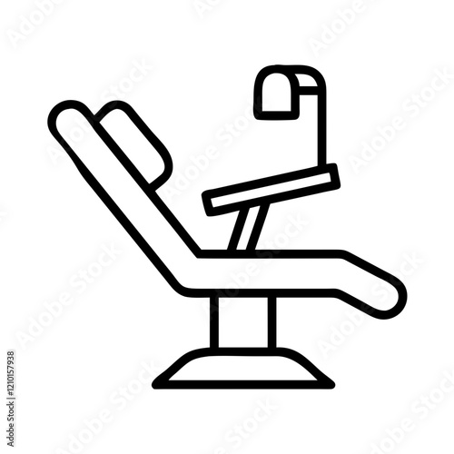 dental chair icon, dental chair line art - simple line art of dental chair, perfect for dental chair logos and icons