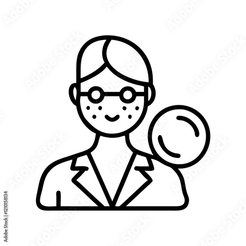 dermatologist icon, dermatologist line art - simple line art of dermatologist, perfect for dermatologist logos and icons