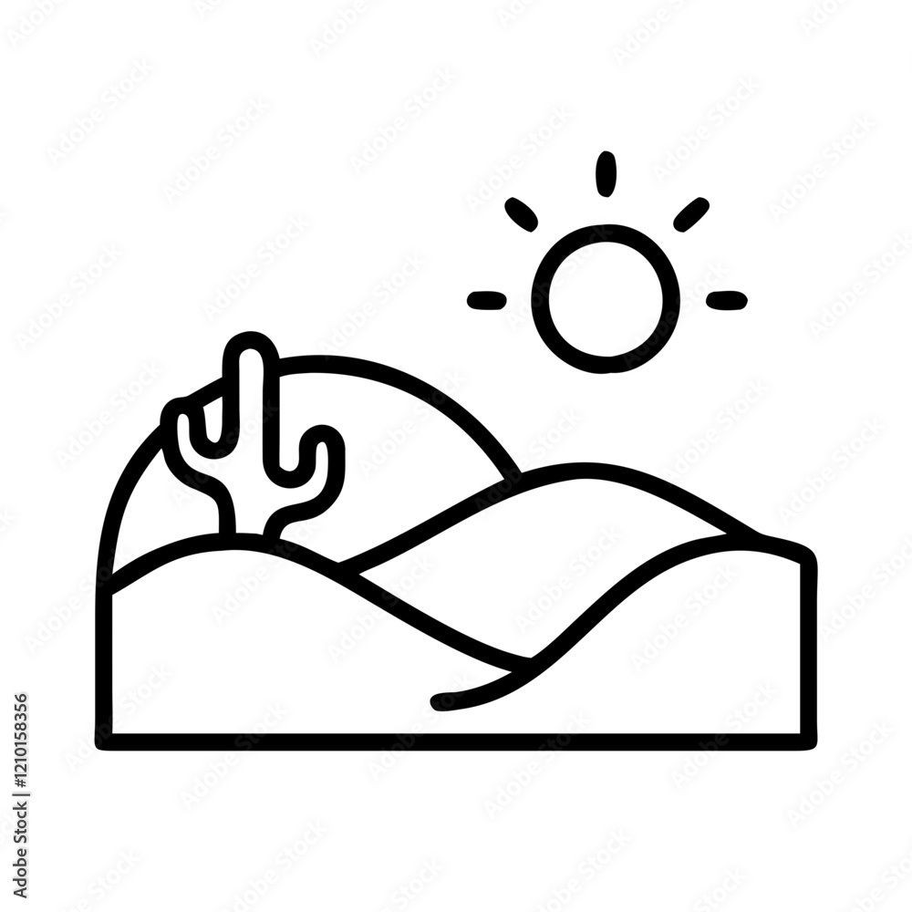 desert sunset icon, desert sunset line art - simple line art of desert sunset, perfect for desert sunset logos and icons desert sunset icon, desert sunset line art - simple line art of desert sunset, perfect for desert sunset logos and icons
