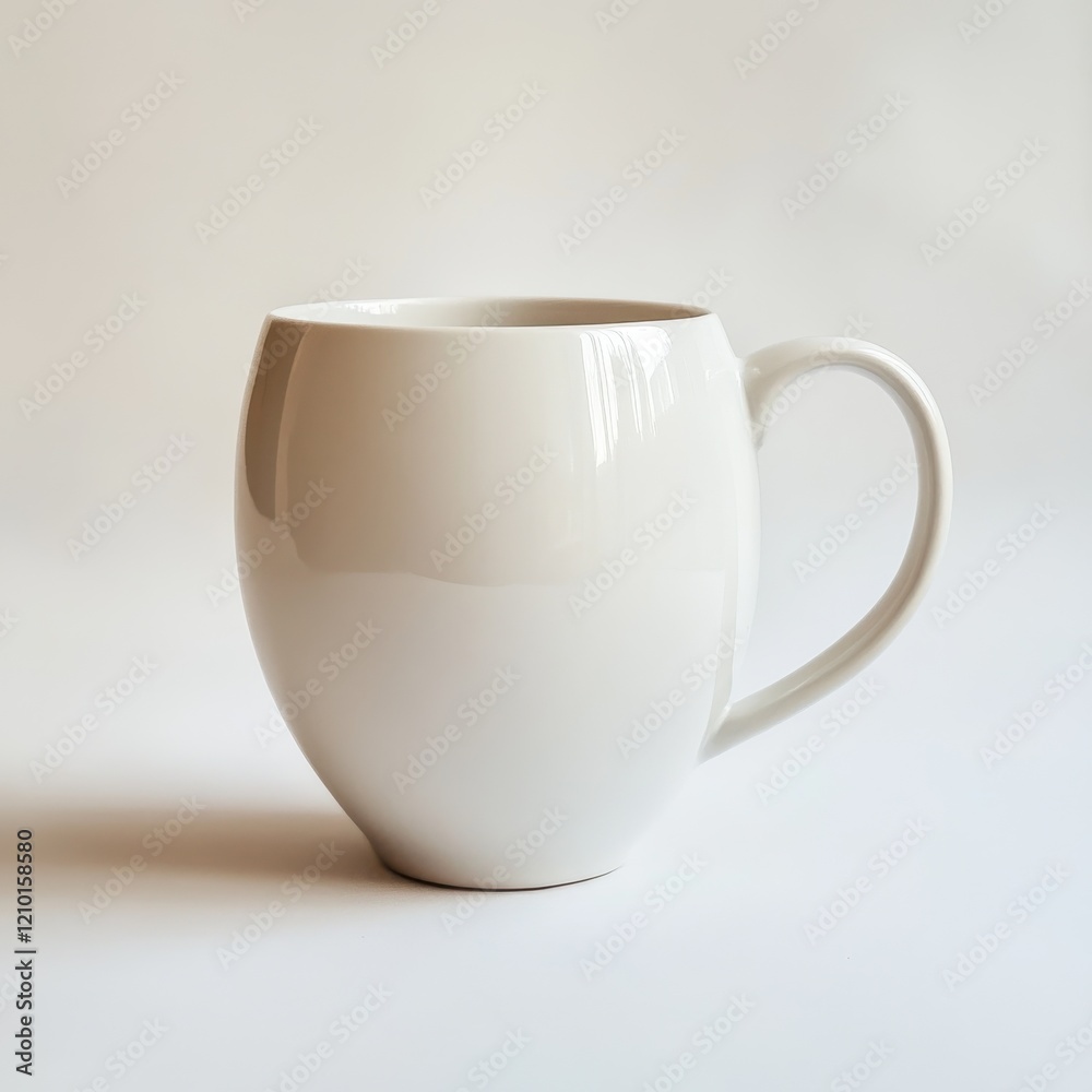 Ceramic coffee mug with a smooth finish positioned on a light background for minimalist aesthetic appeal Ceramic coffee mug with a smooth finish positioned on a light background for minimalist aesthetic appeal