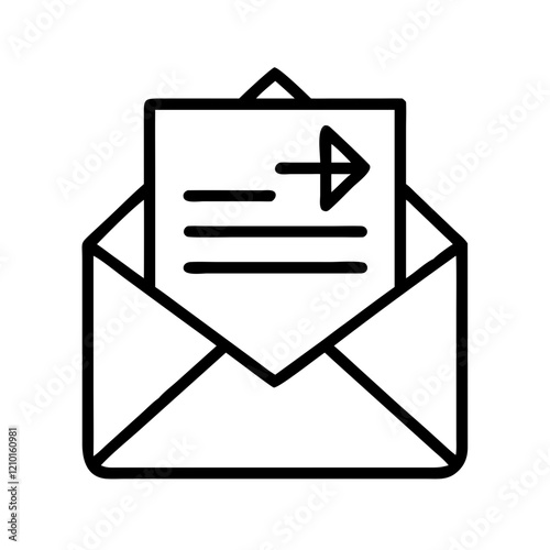 direct mail icon, direct mail line art - simple line art of direct mail, perfect for direct mail logos and icons