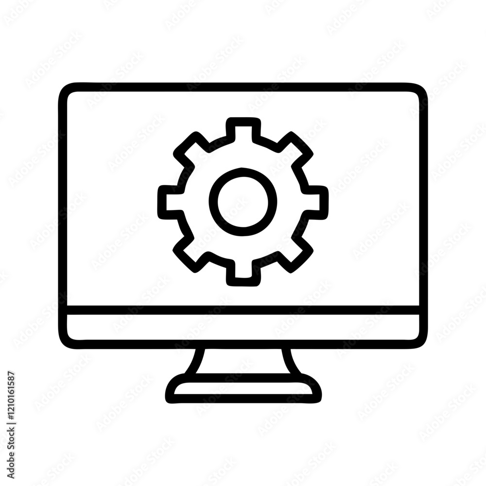 display settings icon, display settings line art - simple line art of display settings, perfect for display settings logos and icons display settings icon, display settings line art - simple line art of display settings, perfect for display settings logos and icons