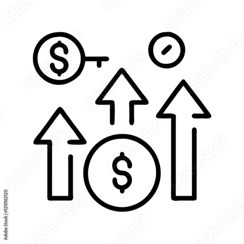 dividend yield icon, dividend yield line art - simple line art of dividend yield, perfect for dividend yield logos and icons