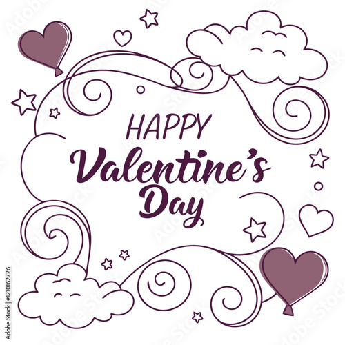 Dreamy Valentine's Day Design with Starry Effects and Heart Motifs. Perfect for: Valentine's Day, weddings, anniversaries, romantic getaways
