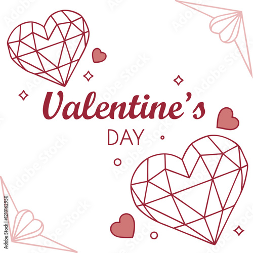 Geometric Valentine's Day Design with Gradient Heart Patterns. Perfect for: Valentine's Day, contemporary events, romantic getaways, modern celebrations