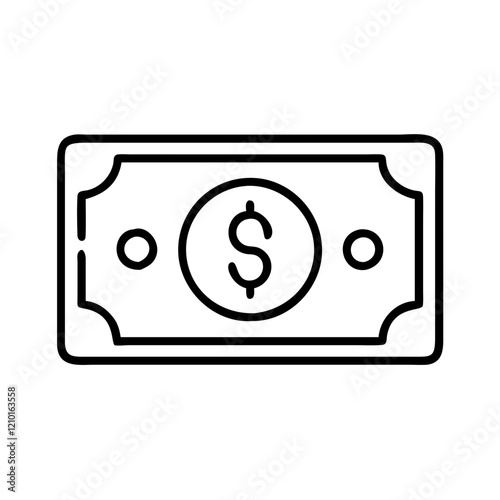 dollar bill icon, dollar bill line art - simple line art of dollar bill, perfect for dollar bill logos and icons