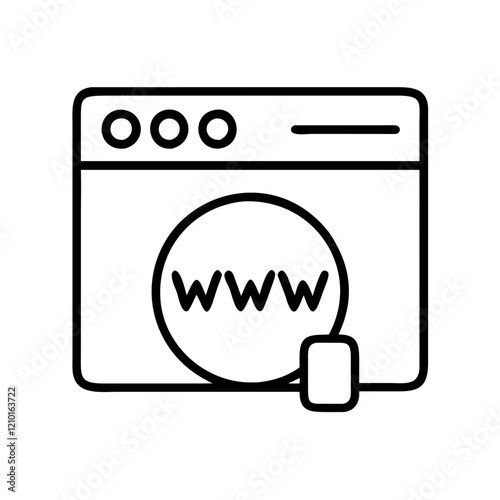 domain icon, domain line art - simple line art of domain, perfect for domain logos and icons