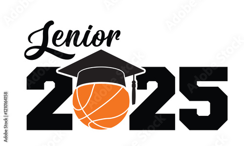 Senior 2025 Clip art- Basketball lover 2025 vector