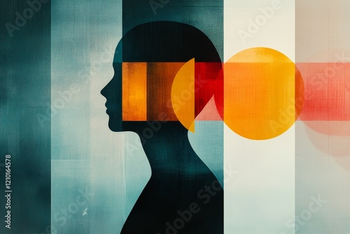 A flat geometric illustration of a person staring out a window, with soft pastel colors conveying a sense of listlessness