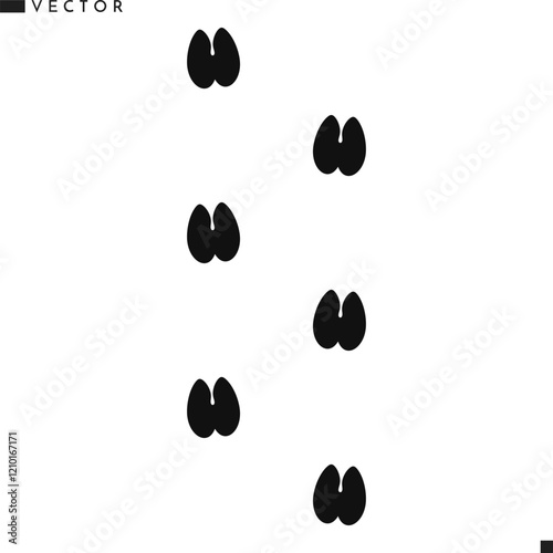 Camel footprint vector. Animal footprint silhouette