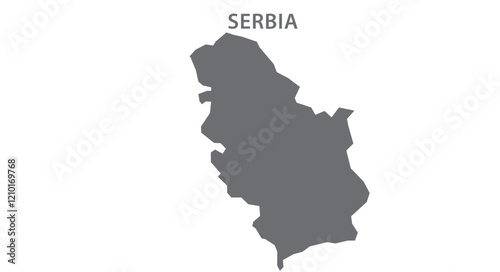 Serbia black map on white background vector