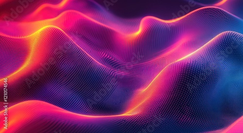 Abstract Pink and Orange Waveform: A Vibrant Digital Landscape