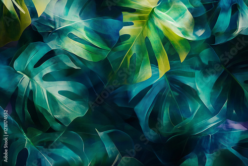 Deep green monstera leaves for a tropical aesthetic