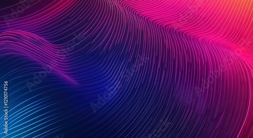 Abstract Neon Waveforms: A Vibrant, Darkly Lit Digital Art Piece
