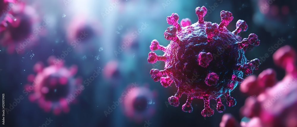 Healthcare technology innovation with 3D rendered hexagonal cells, icons for medical checkup, dark background, customizable banner area Healthcare technology innovation with 3D rendered hexagonal cells, icons for medical checkup, dark background, customizable banner area