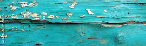 Weathered teal wood texture provides a rustic backdrop for various creative projects and designs photo