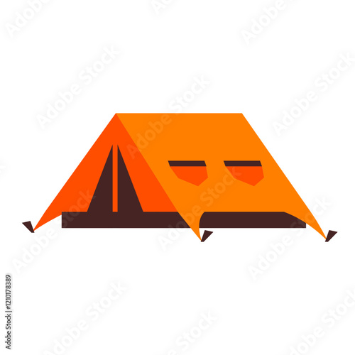 Orange Cartoon Tent with Sleeping Face.