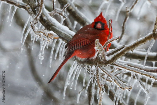 Northern Cardinals in the winter