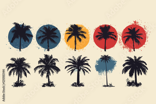 set of palms t shirt bundle vector design