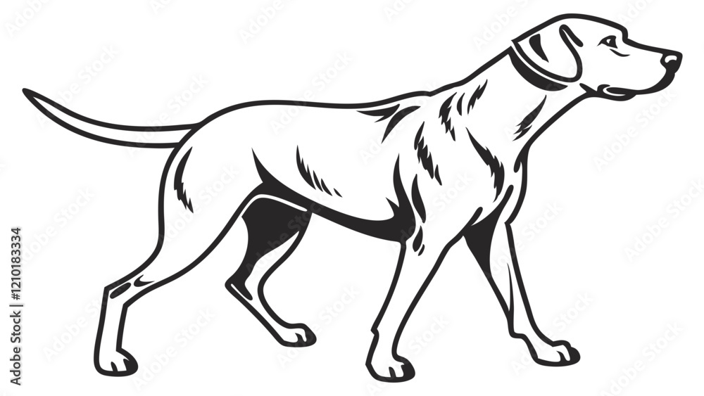 Fototapeta premium dog logo, black outline vector graphic transparent background