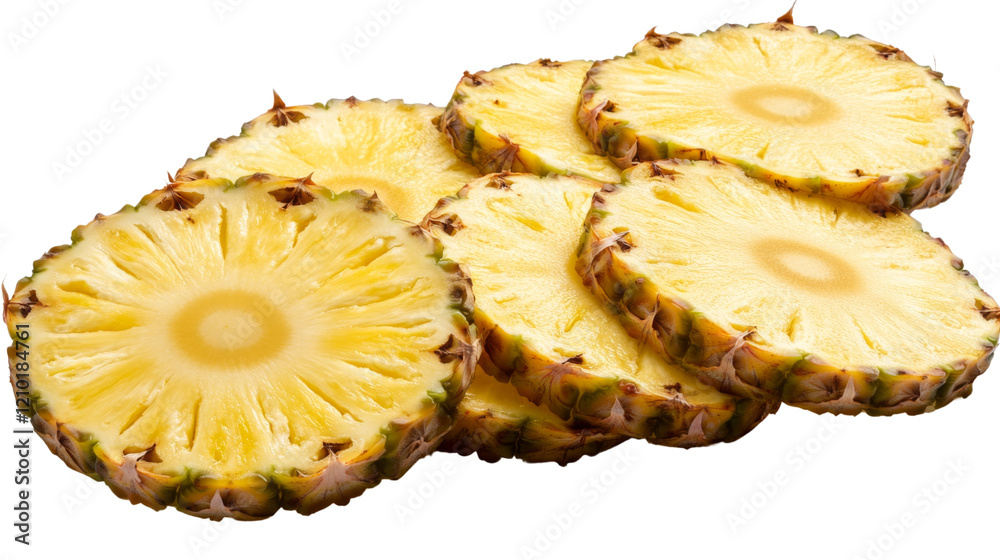 Sliced pineapple, isolated on transparent background Sliced pineapple, isolated on transparent background