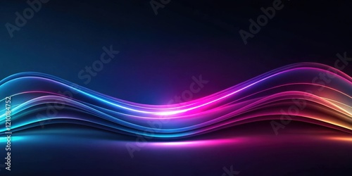Abstract Glowing Neon Wave Background Design with Vivid Colors and Smooth Curves
