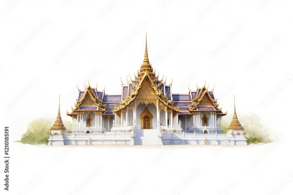 Fototapeta premium Thai temple architecture building pagoda