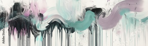 Abstract pencil strokes create a dynamic wash with drips of color reflecting a contemporary artistic expression photo