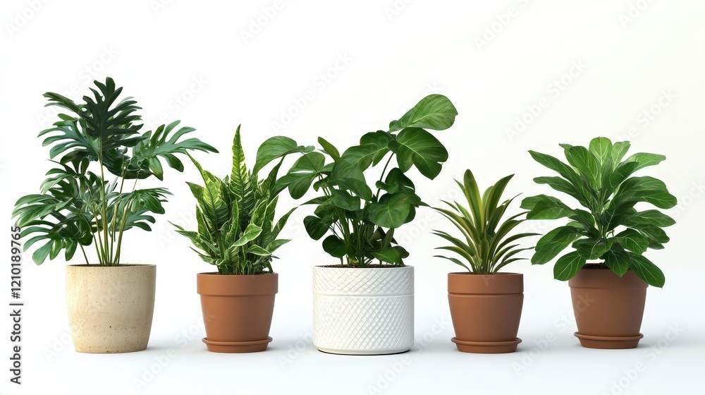 Vibrant Indoor Plants Display in Stylish Pots with Lush Green Foliage Vibrant Indoor Plants Display in Stylish Pots with Lush Green Foliage