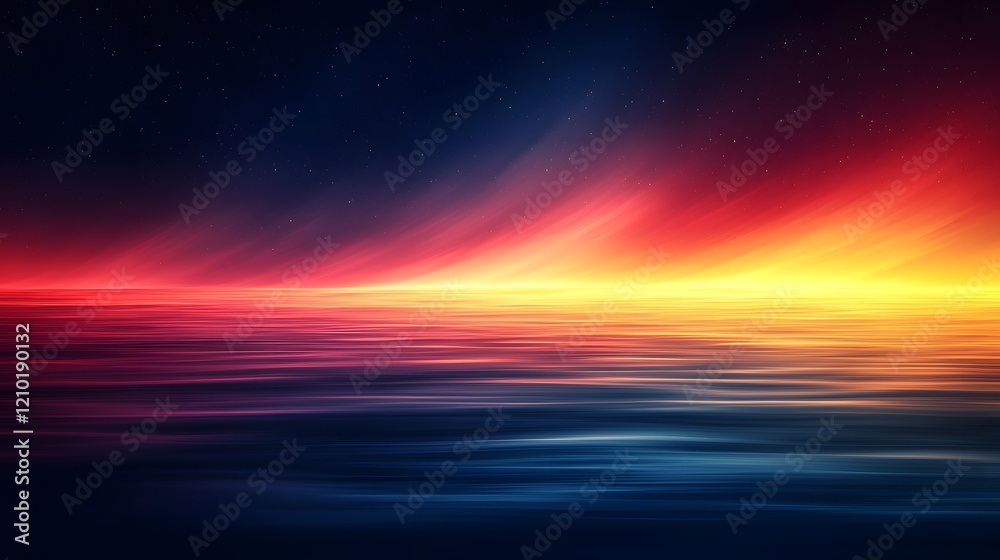Fototapeta premium Mesmerizing abstract landscape created with a vibrant gradient of dark blue red and yellow colors that blend seamlessly forming a smooth and atmospheric background with subtle transitions