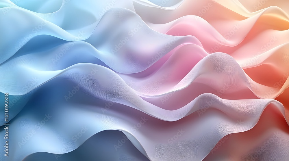 Fototapeta premium Elegant and ethereal pastel gradient banner featuring a smooth blurred transition of soft rainbow colors creating a soothing minimalist and modern aesthetic