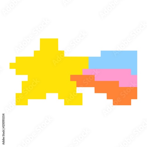 Wallpaper Mural Cute Pastel Vector Illustration Kawaii Pixel Shooting Star Sticker Torontodigital.ca