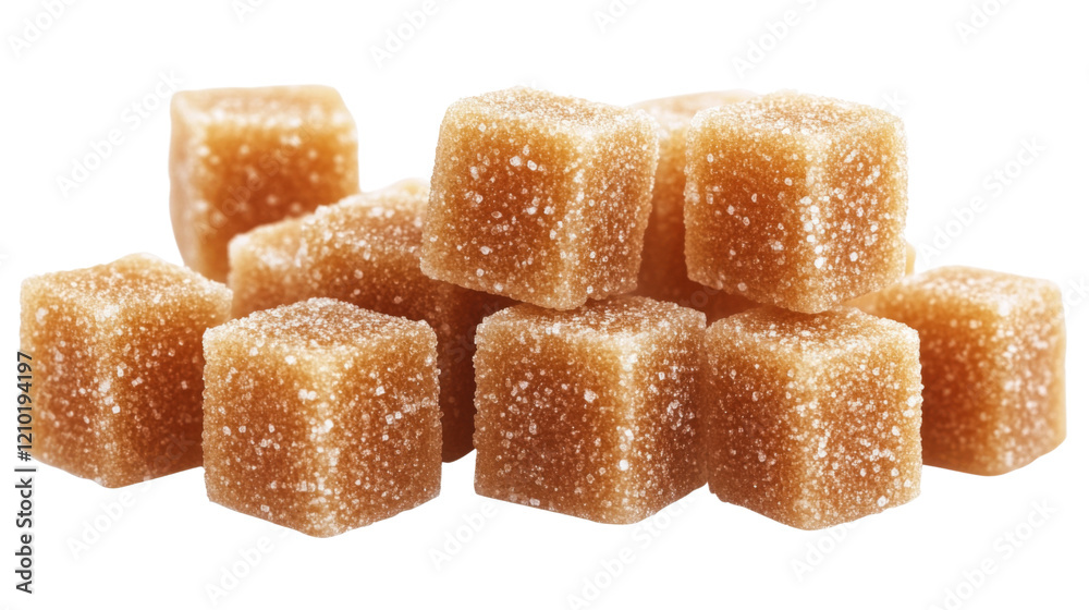 Sugar cubes, isolated on transparent background