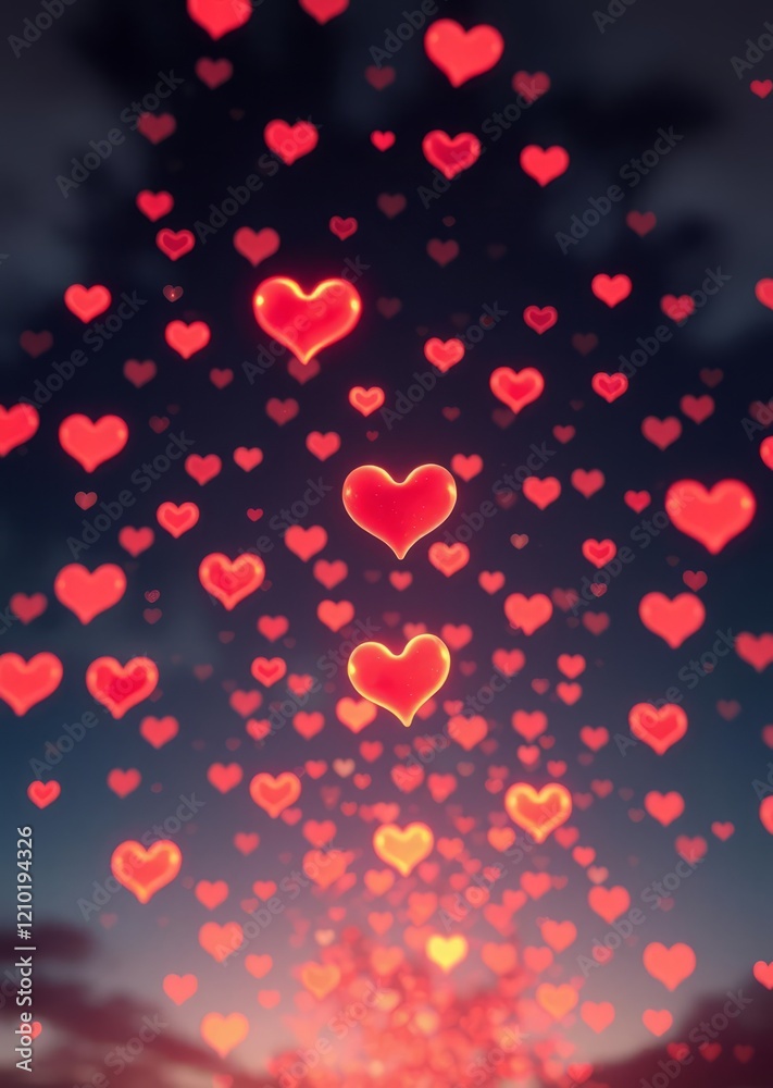 Abstract background of glowing heart particles floating in space representing love romance and emotions love love love heart valentine vector romantic day holiday Abstract background of glowing heart particles floating in space representing love romance and emotions love love love heart valentine vector romantic day holiday